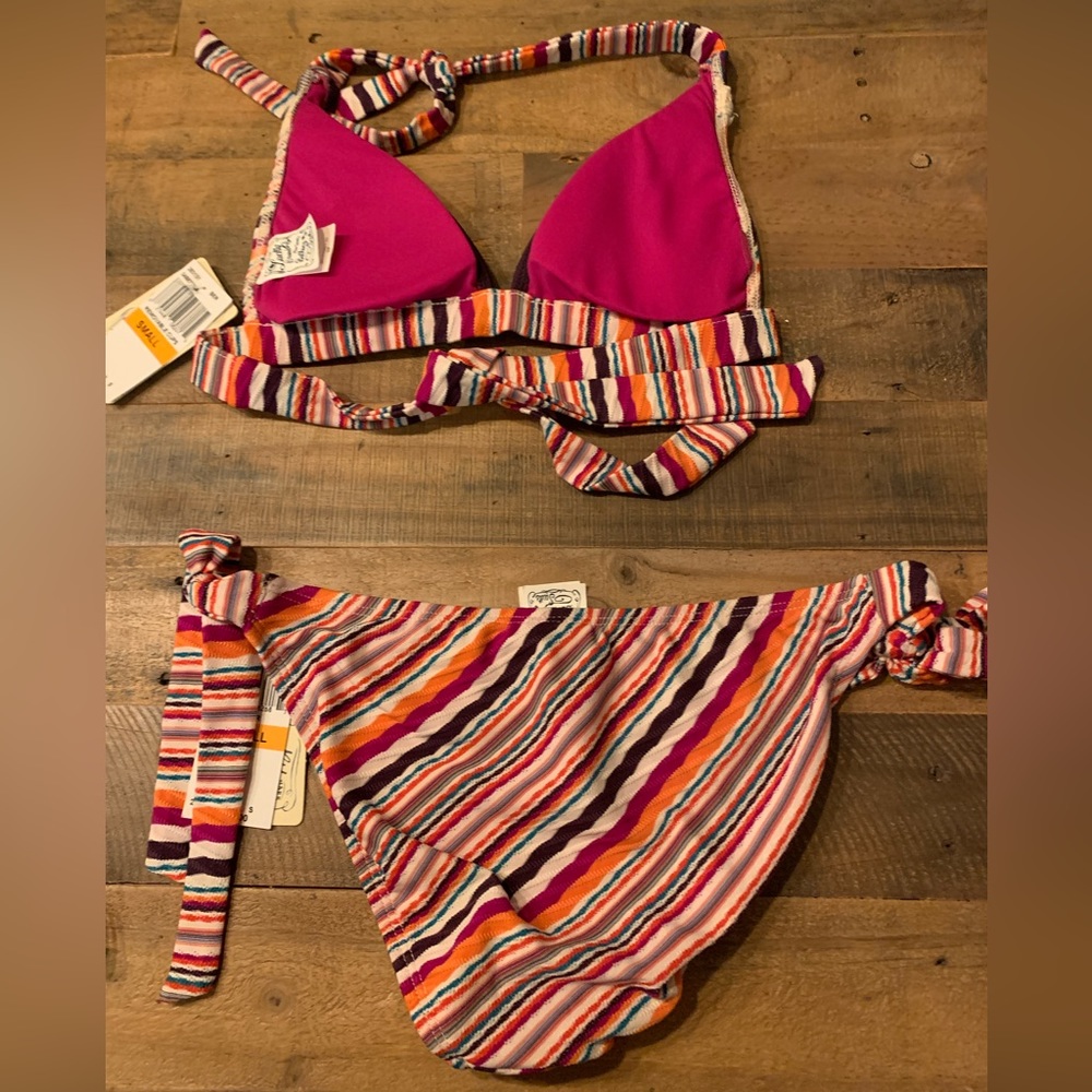 NWT! Lucky Brand Mumbai tie hipster bikini/Size Small - Picture 3 of 9